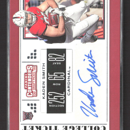 2019 Panini Contenders Draft Picks College Ticket Kaden Smith #155 RC Auto