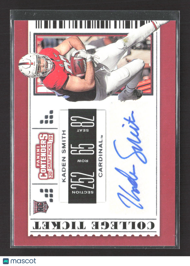 2019 Panini Contenders Draft Picks College Ticket Kaden Smith #155 RC Auto