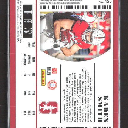 2019 Panini Contenders Draft Picks College Ticket Kaden Smith #155 RC Auto