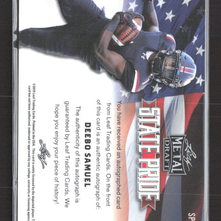 2019 Leaf Metal Draft State Pride Deebo Samuel #SP-DS1 Authentic Signature Auto