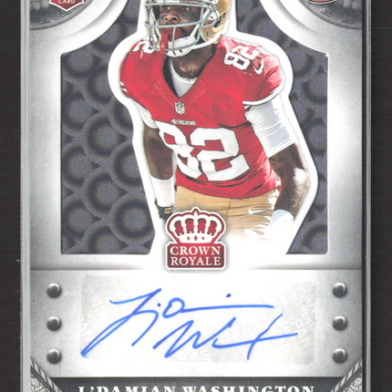 2014 Panini Crown Royale L'Damian Washington #S-LW Black 1/1 RC Auto