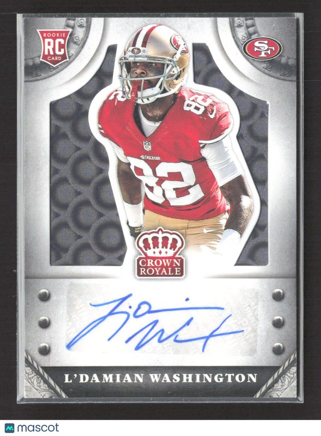 2014 Panini Crown Royale L'Damian Washington #S-LW Black 1/1 RC Auto