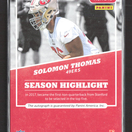 2017 Panini The National Solomon Thomas #FB48 Auto