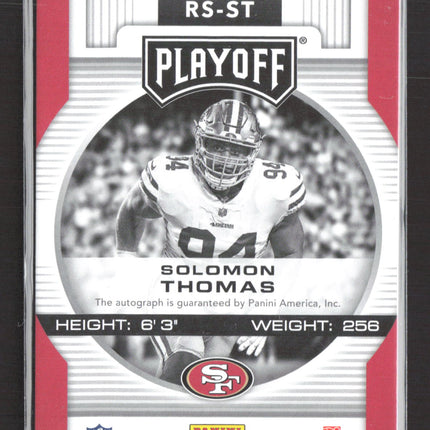 2017 Panini Playoff Kickoff Solomon Thomas #RS-ST 21/99 Auto