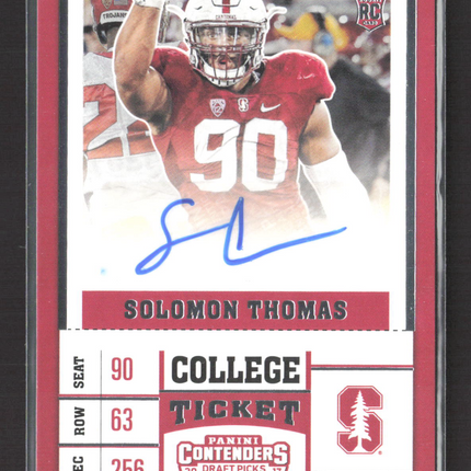 2017 Panini Contenders Draft Picks Solomon Thomas #191 RC Auto