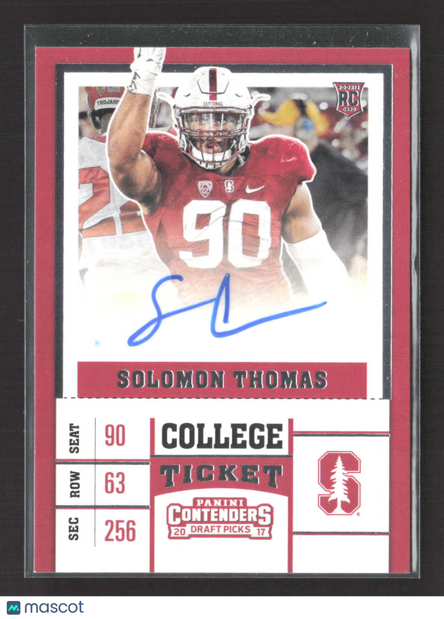 2017 Panini Contenders Draft Picks Solomon Thomas #191 RC Auto