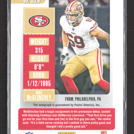 2018 Panini Contenders Football Rookie Ticket Mike McGlinchey #329 RC Auto