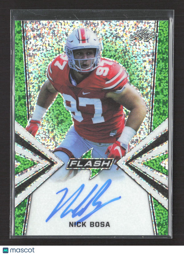 2019 Leaf Flash Nick Bosa #BA-NB1 Green Prism 14/20 Auto