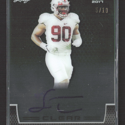 2017 Leaf Trinity Clear Solomon Thomas #CA-ST1 5/10 Authentic Signature Auto