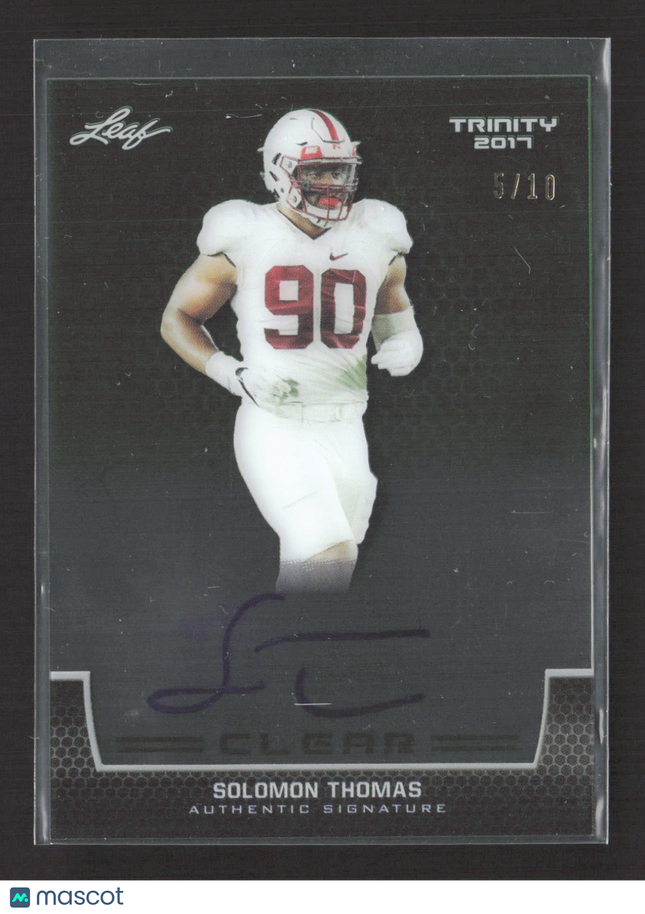 2017 Leaf Trinity Clear Solomon Thomas #CA-ST1 5/10 Authentic Signature Auto