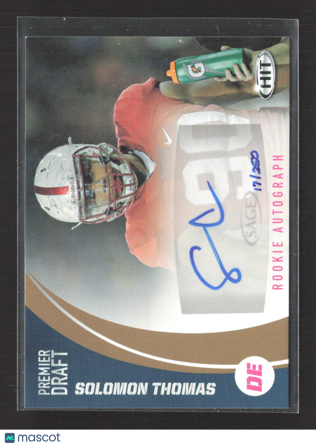 2017 SAGE Hit Premier Draft Solomon Thomas #A24 17/250 Auto
