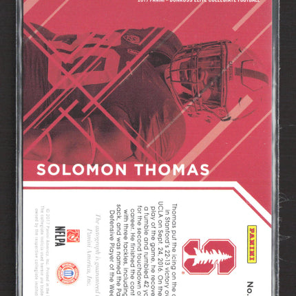 2017 Panini Donruss Elite Collegiate Football Solomon Thomas #126 RC Auto