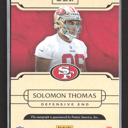 2017 Panini Gold Standard Golden Rookies Solomon Thomas #GR-ST 114/149 Auto