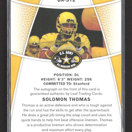 2014 Leaf U.S. Army All-American Bowl Solomon Thomas #BA-ST2 Auto