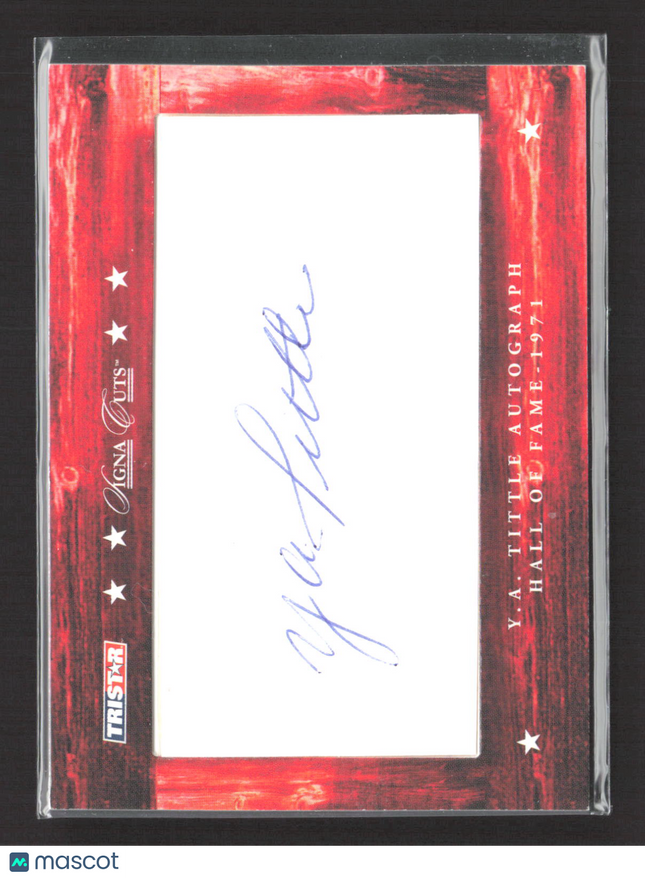 2007 TRISTAR Signa Cuts Hidden Treasures Y.A. Tittle Cut Autograph 100/135 Auto