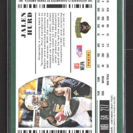 2019 Panini Contenders Draft Picks College Ticket Jalen Hurd #171 Auto
