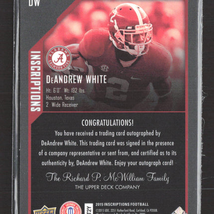 2015 Upper Deck Inscriptions DeAndrew White #DW Auto