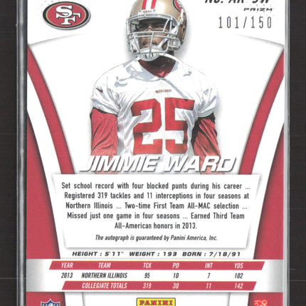 2014 Panini Prizm Jimmie Ward #AR-JW Camo RC 101/150 Auto
