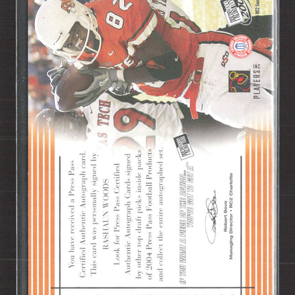 2004 Press Pass Rashaun Woods Auto