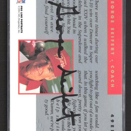1991 Pro Line Portraits George Seifert #430 Auto