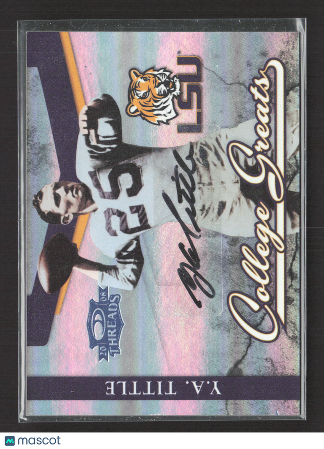 2008 Donruss Threads College Greats Y.A. Tittle #CG-8 096/100 Auto