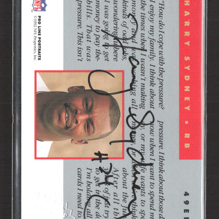 1992 Pro Line Portraits Harry Sydney #436 Auto