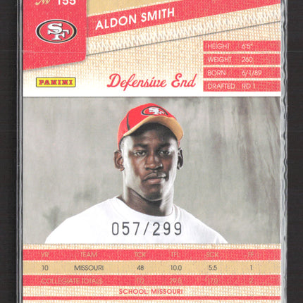 2011 Panini Threads Aldon Smith #155 057/299 Auto