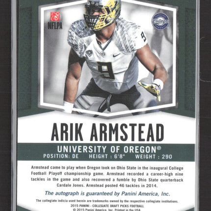 2015 Panini Prizm Collegiate Draft Picks Arik Armstead #154 Red RC Auto
