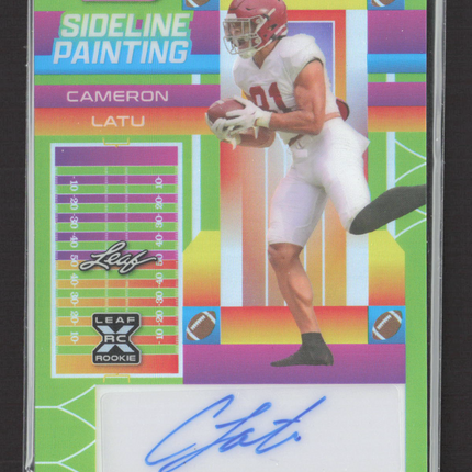 2023 Leaf Vivid Sideline Painting Cameron Latu #SP-CL1 RC 1/4 Auto