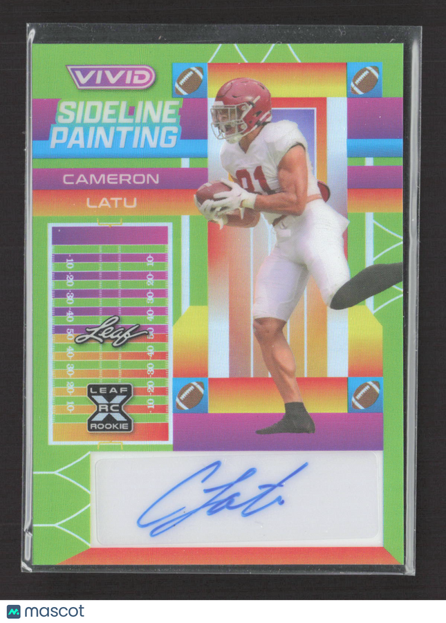 2023 Leaf Vivid Sideline Painting Cameron Latu #SP-CL1 RC 1/4 Auto