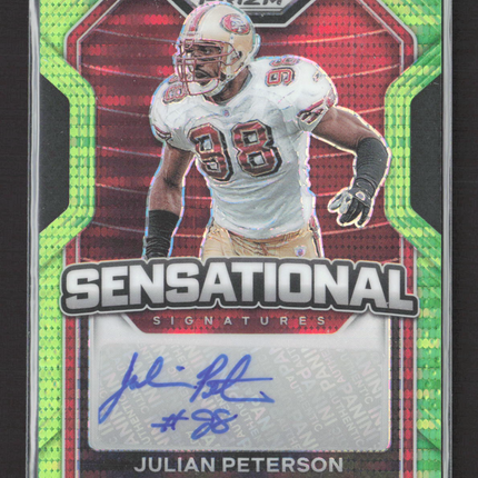 2020 Panini Prizm Sensational Signatures Julian Peterson #22 Green Auto