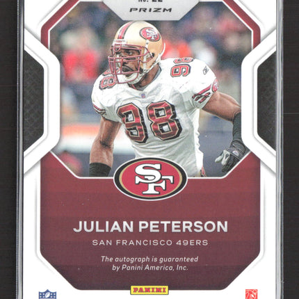 2020 Panini Prizm Sensational Signatures Julian Peterson #22 Green Auto