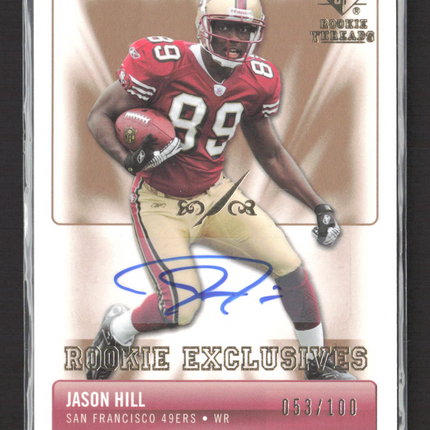 2007 UD SP Rookie Threads Rookie Exclusives Jason Hill #RE-JH 053/100 Auto