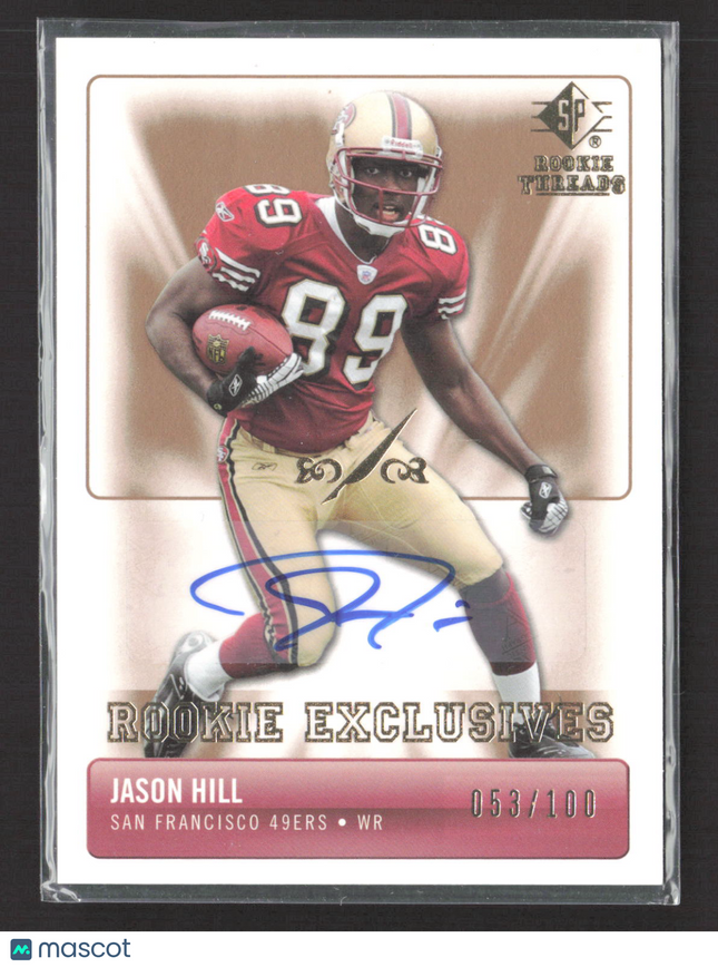 2007 UD SP Rookie Threads Rookie Exclusives Jason Hill #RE-JH 053/100 Auto