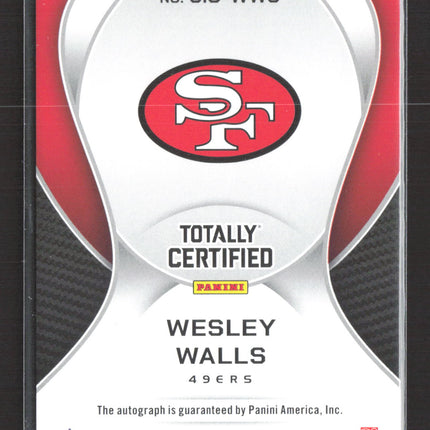 2025 Panini Totally Certified Wesley Walls #SIG-WWS Auto