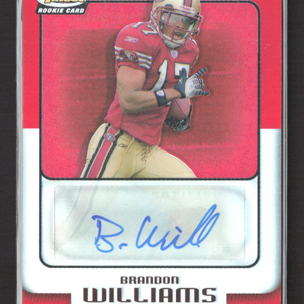 2006 Topps Finest Brandon Williams #185 Refractor Auto /399