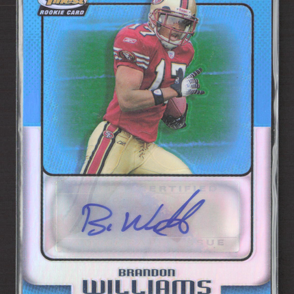 2006 Topps Finest Brandon Williams #185 Refractor Auto Blue /299