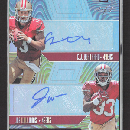 2017 Illusions Joe Williams CJ Beathard #RD-BW Rookie Dual Signs Auto Purple 1/1