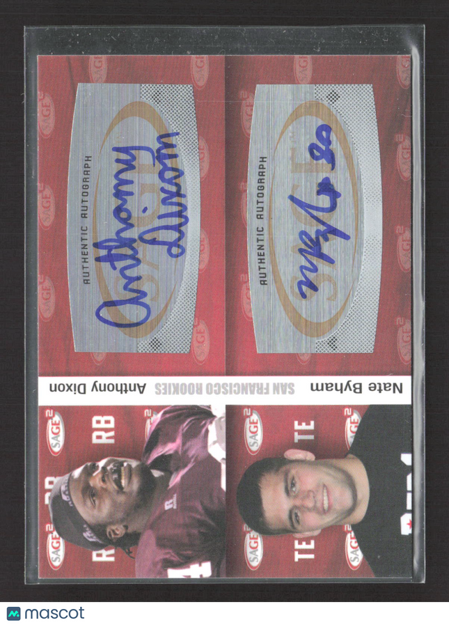 2010 SAGE Hit San Francisco Rookies Nate Byham Anthony Dixon #A86 Auto