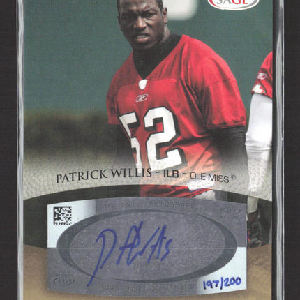 2007 SAGE Hit Gold Level Patrick Willis #A59 197/200 Auto