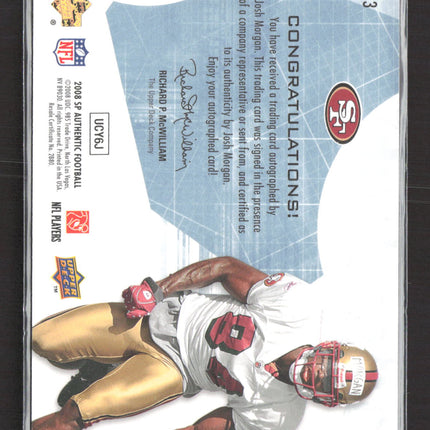 2008 Upper Deck SP Authentic Josh Morgan #213 0039/1199 Auto