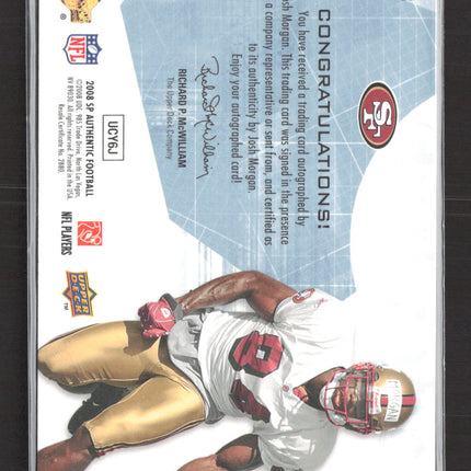 2008 Upper Deck SP Authentic Rookie Signatures Josh Morgan #213 0384/1199 Auto