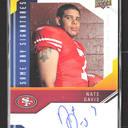 2009 Upper Deck Same Day Signatures Nate Davis #SD-ND Auto
