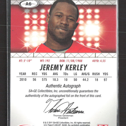 2011 SAGE HIT Jeremy Kerley #A6 Auto