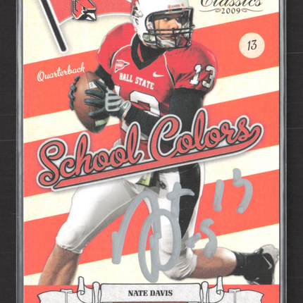 2009 Donruss Classics School Colors Nate Davis #31 Auto