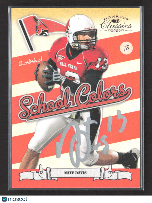 2009 Donruss Classics School Colors Nate Davis #31 Auto