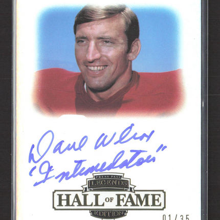 2012 Press Pass Legends Hall of Fame Edition Dave Wilcox #LG-DW 01/35 Auto