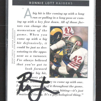 1992 Pro Line Profiles Ronnie Lott #1 of 9 Auto