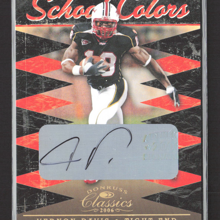 2006 Donruss Classics School Colors Vernon Davis #SC-7 15/25 Auto