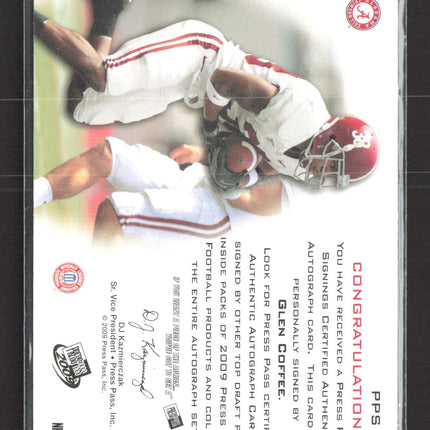 2009 Press Pass Authentics Glen Coffee #PPS-GC Auto